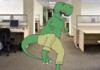 Dinosaur wearing pants