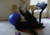Exercise Ball on Treadmill Faceplant