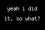 yeah i did it, so what?
