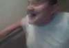 Idiot boy goes down the stairs