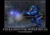 Sticky-shooting Sniper Rifles