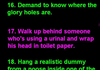 Stupid things to do in a public restroom