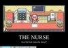 How does the nurse leave?