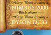 Harry Potter is riding a DYSON DC 33!