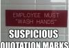 Suspicious quotations.