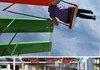 A bus stop with swings ...