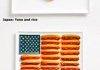 Some country flags made from local foods