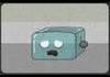 Sad sad toaster made of glass