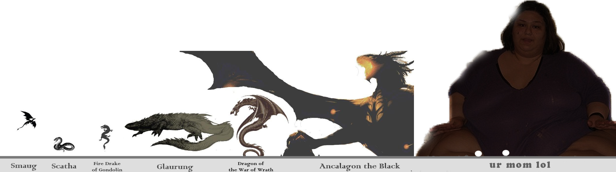 DRAGONS OF MIDDLE-EARTH SIZE CHART ANCALAGON THE BLACK, GLAURUNG THE  FIREDRAKE OF GONDOLIN eaTUA THE - iFunny Brazil