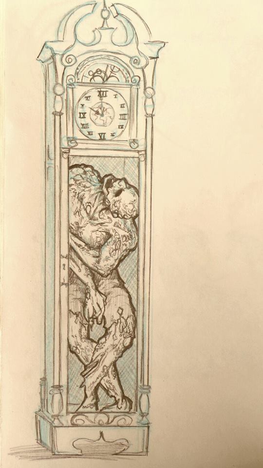 Creepy Grandfather Clock Drawing - pic-scalawag