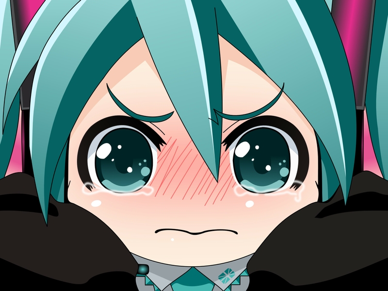 cute crying anime girl