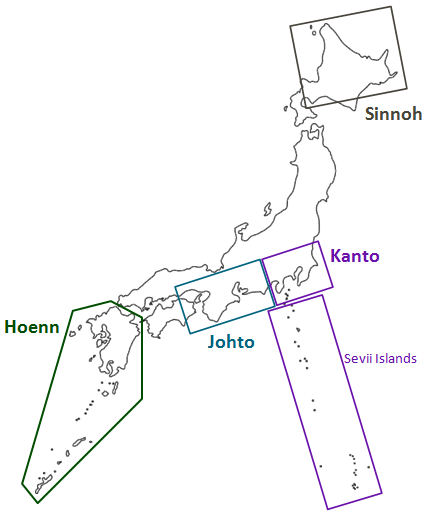 But The Pokemon Regions Were Based On Japan Added By Hightechlowlife At All The Pokemon Maps Combined