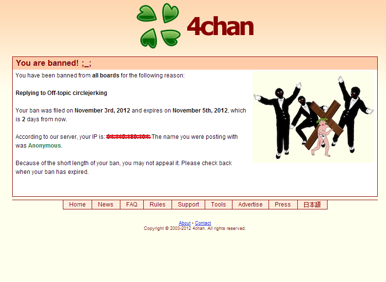 How many times have you been banned from 4chan? 