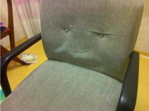 back of chair face
