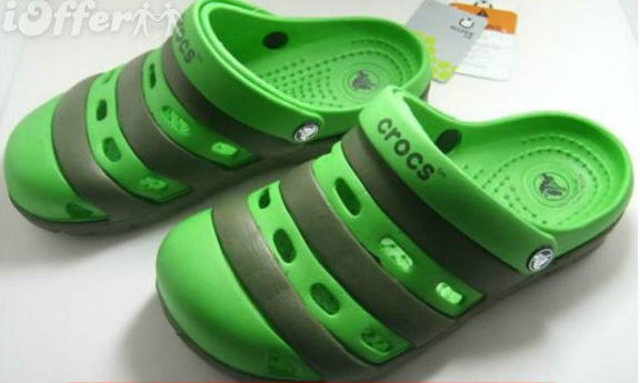 striped crocs