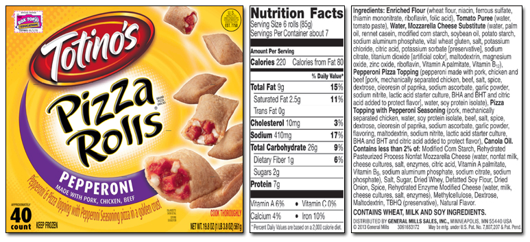 34 Totinos Pizza Rolls Nutrition Label - Labels Database 2020