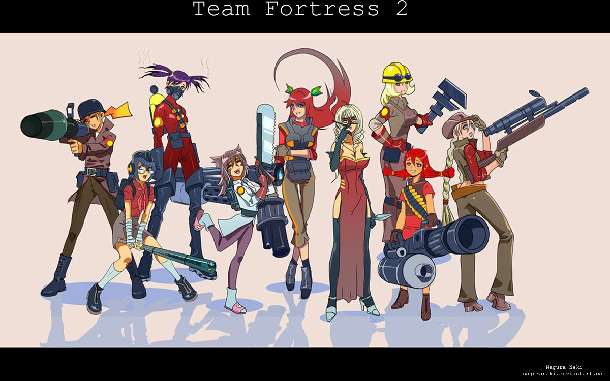 HD wallpaper: rule 63 alternative art team fortress 2 1920x1200